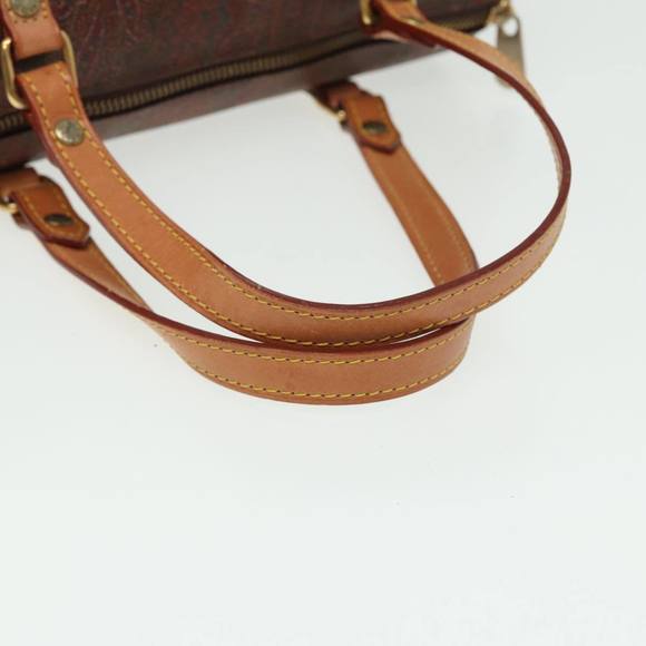 ETRO Paisley Hand Bag PVC Leather Brown Auth yk13636 - Picture 7 of 16